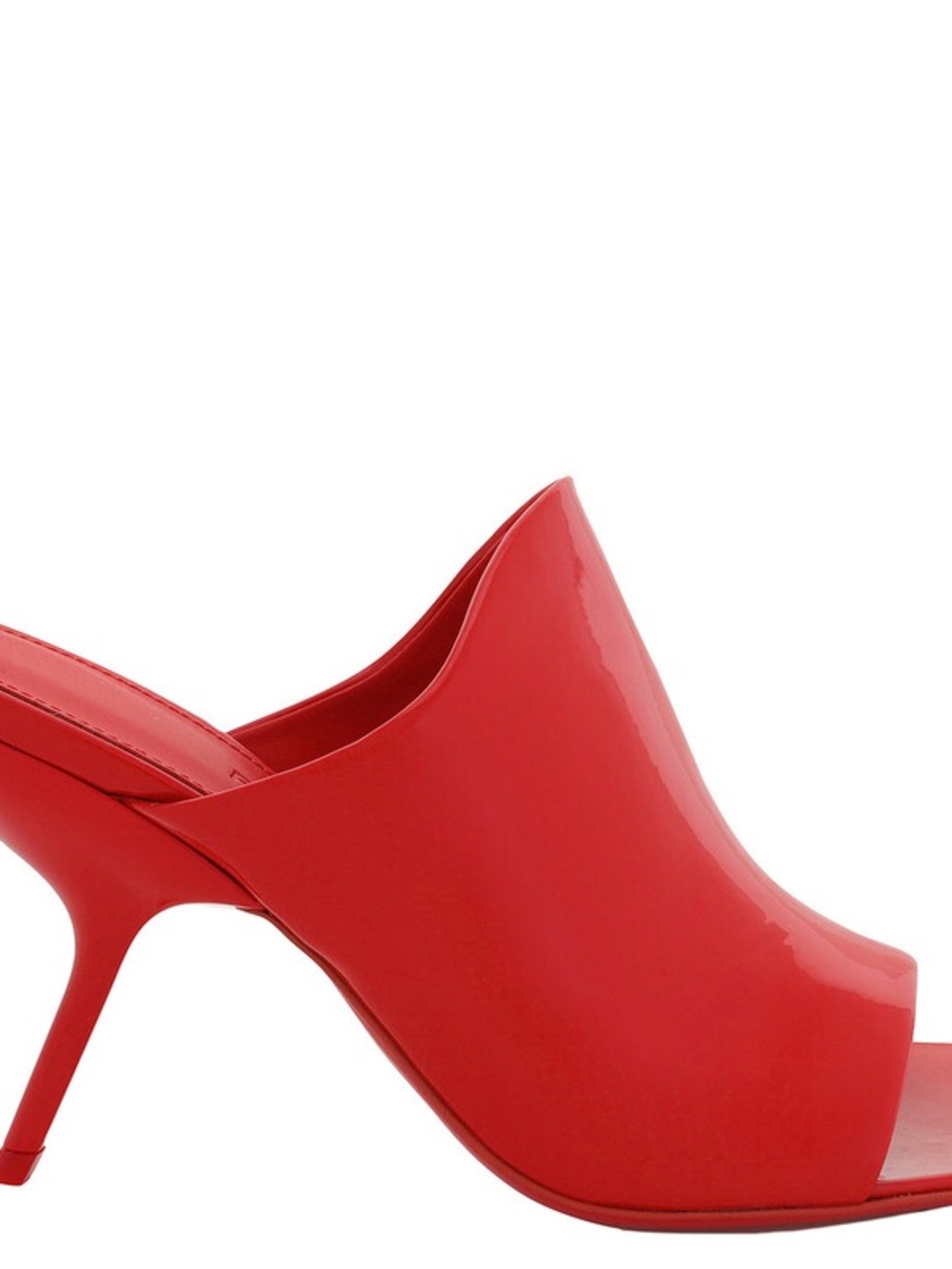 Salvatore Ferragamo Red Patent Open-Toe Mule Heels